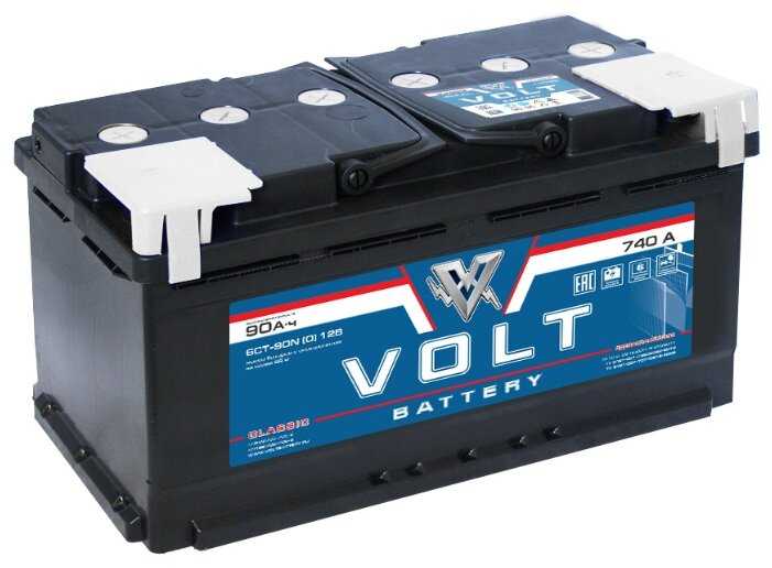 Автомобильный аккумулятор VOLT CLASSIC 6СТ-90.0 обратная полярность ёмкость 90 Ач