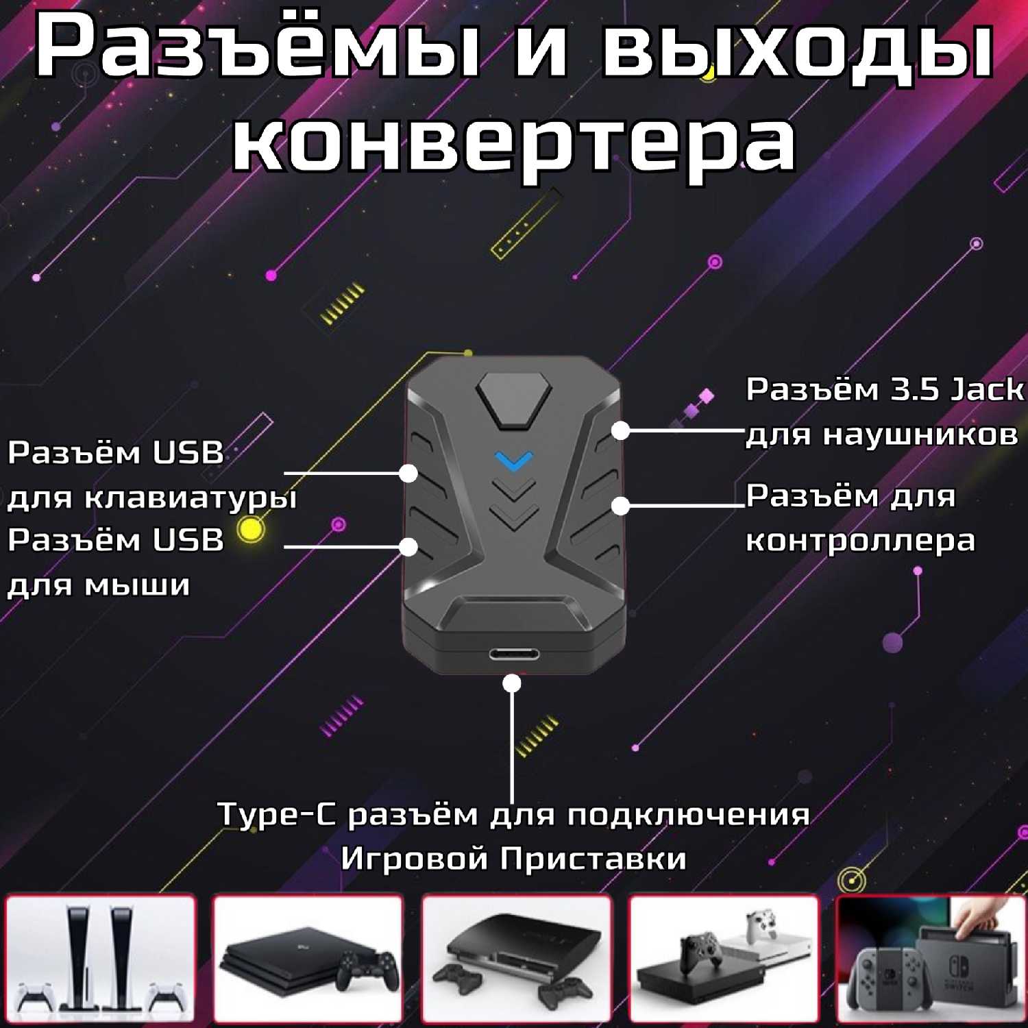 Игровая Клавиатура и мышь и Игровой конвертер свитч контроллер фотография 3