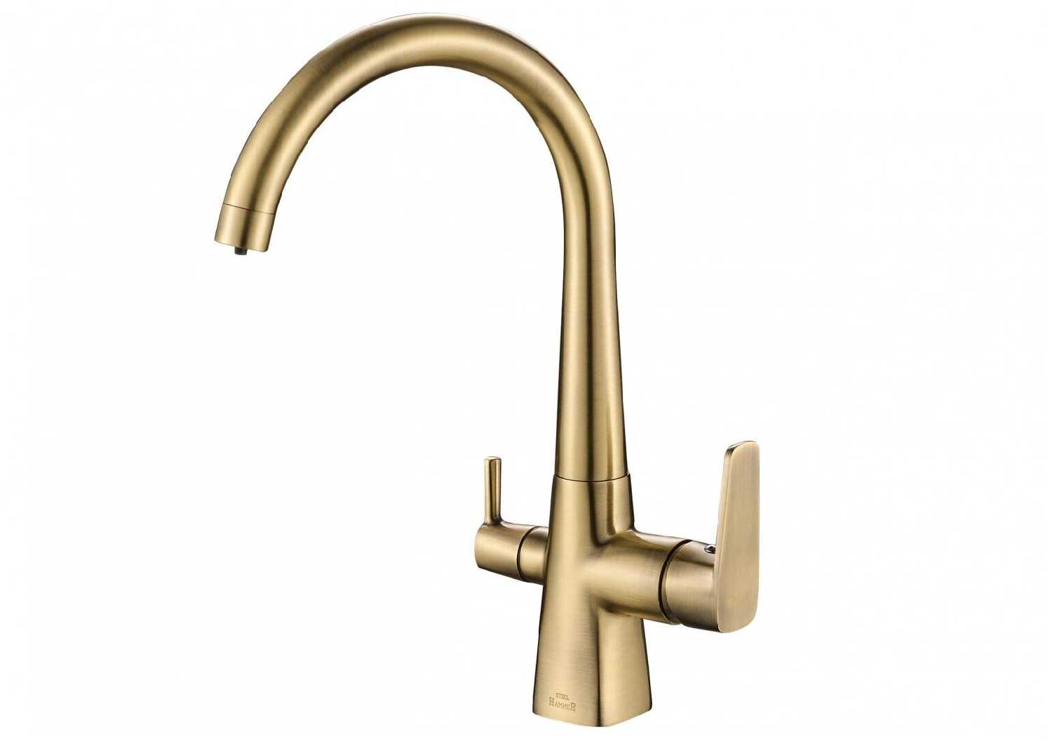 Смеситель для кухни (мойки) STEEL HAMMER SH 819 BRONZE, рычажный