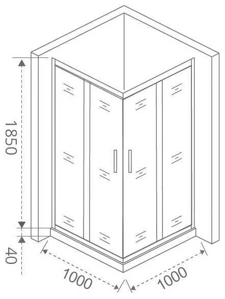 Душевой уголок GoodDoor Latte CR-100 низкий поддон 100см*100см фотография 5