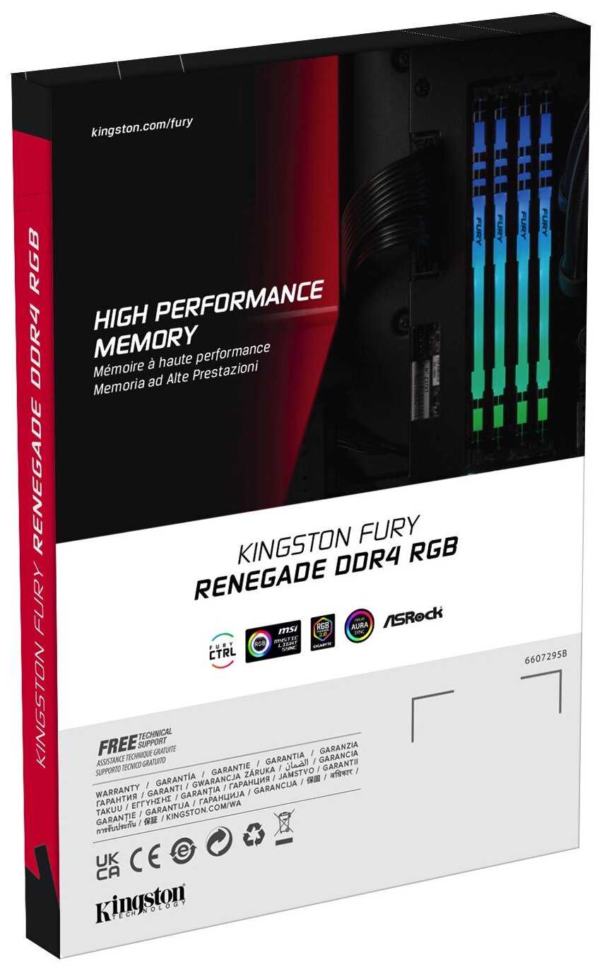 Оперативная память Kingston FURY Renegade RGB 8 ГБ DDR4 DIMM CL16 (KF436C16RBA/8) фотография 12
