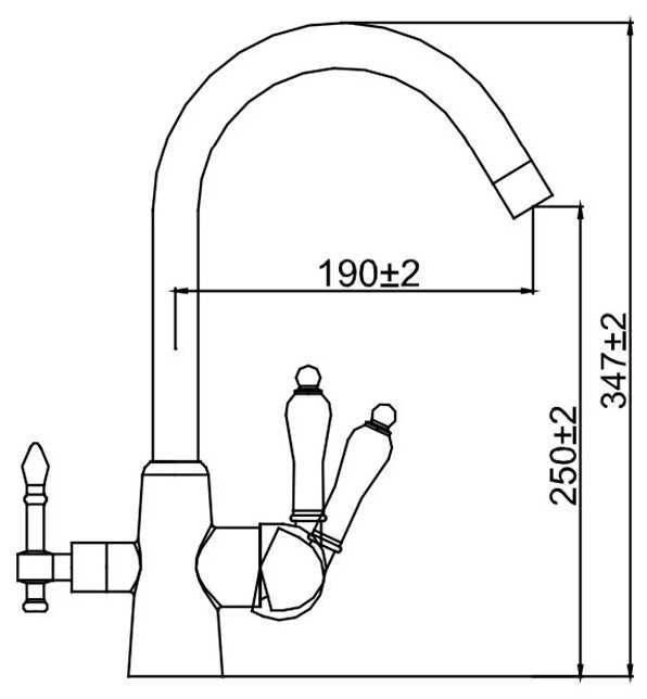 Смеситель для раковины (умывальника) KAISER Vincent 31744-3, вентильный фотография 2
