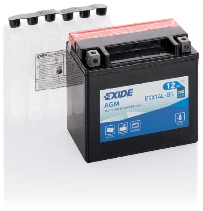 Аккумулятор EXIDE MOTO AGM 12Ah (ETX14LBS)