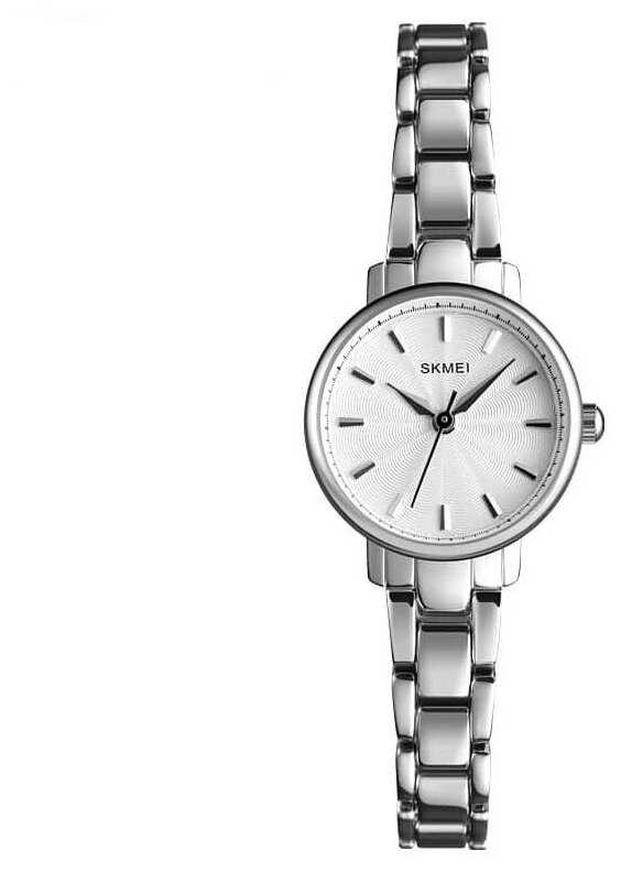 Часы наручные женские, кварцевые, серебристый, металлический браслет Skmei 1410silver