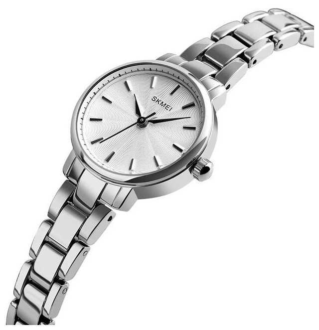 Часы наручные женские, кварцевые, серебристый, металлический браслет Skmei 1410silver фотография 1
