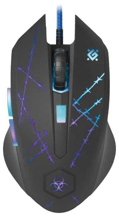 Игровая мышка для компьютера Defender Forced+кворик оптика 6 кнопок 3200 dpi фотография 2