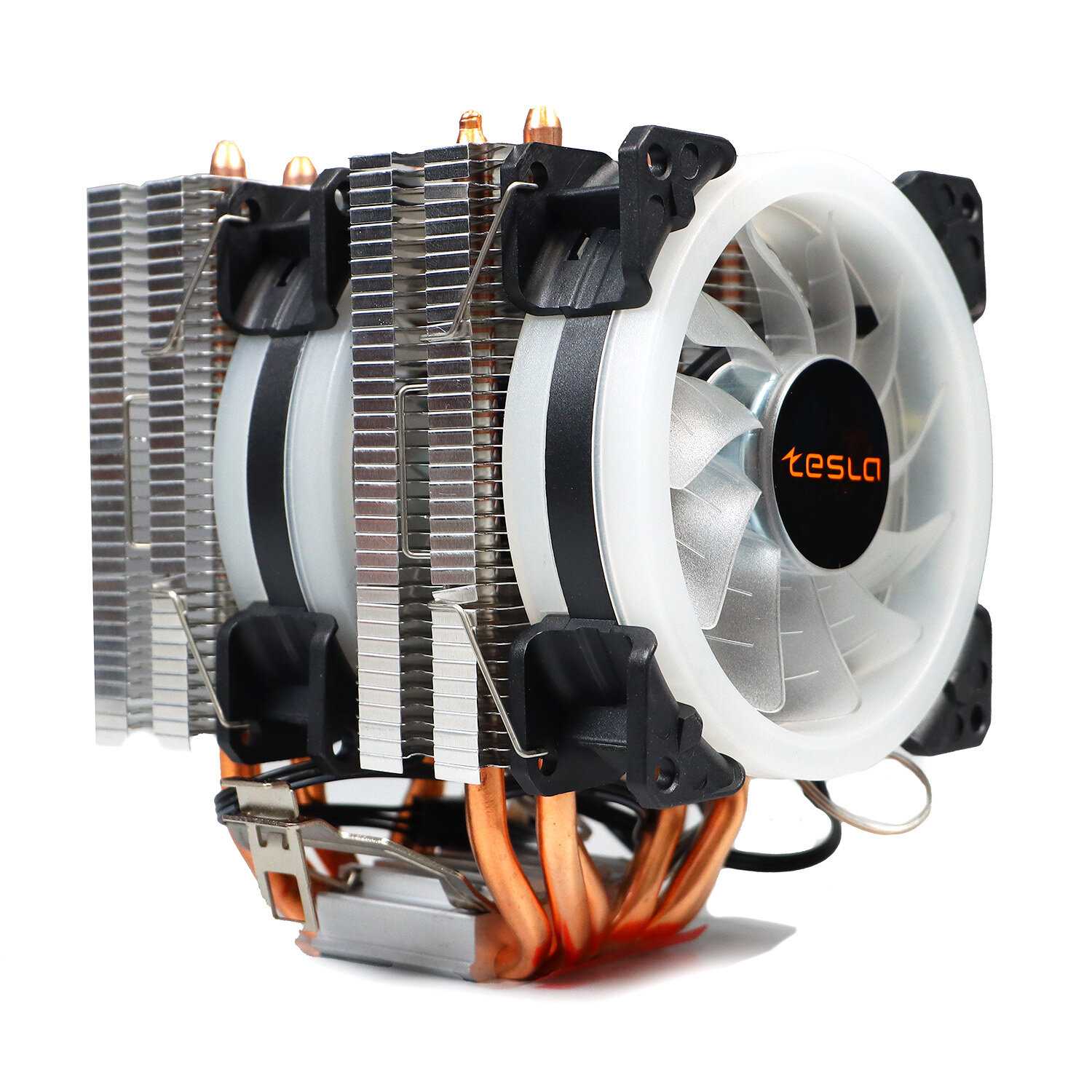 Кулер для процессора TESLA 620RGB (2х92мм, 2200rpm, 3-pin, Al+Cu) фотография 1