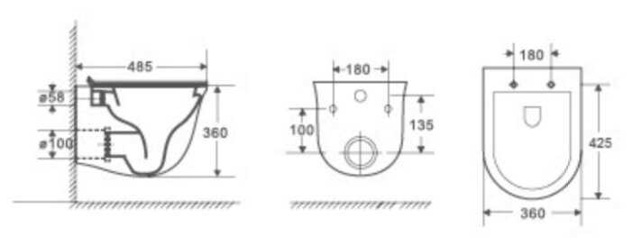 Чаша унитаза подвесная WELTWASSER Telbach 004GL-WT с горизонтальным выпуском фотография 1