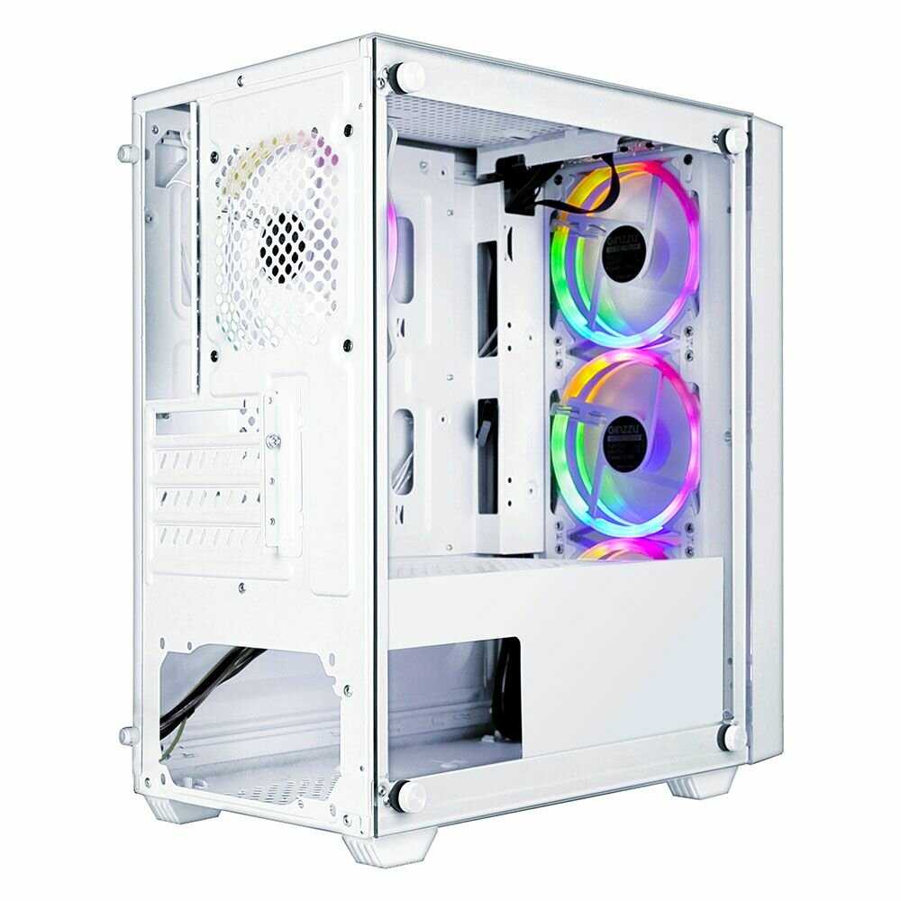 Корпус Ginzzu CL620 mATX 412см FAN, закаленное стекло боковая и передняя панель фотография 11