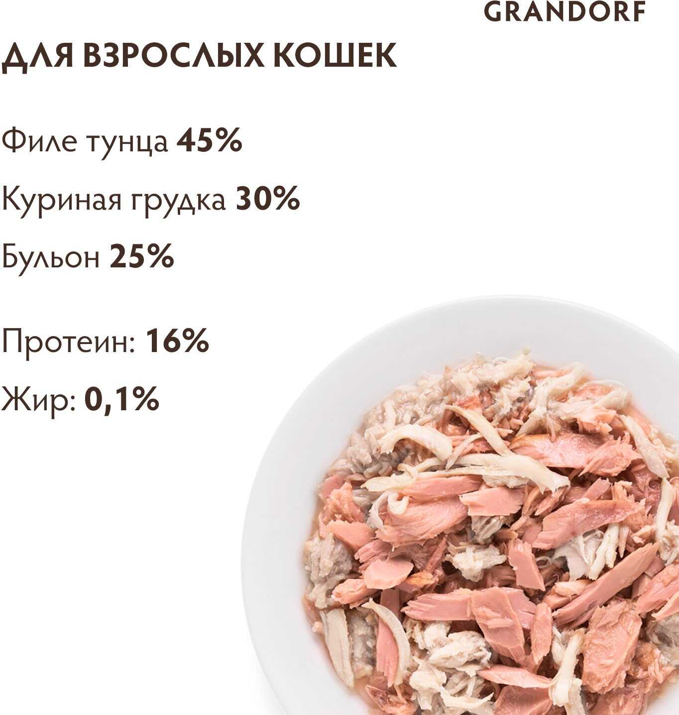 Корм для кошек Grandorf беззерновой с курицей и тунцом фотография 4