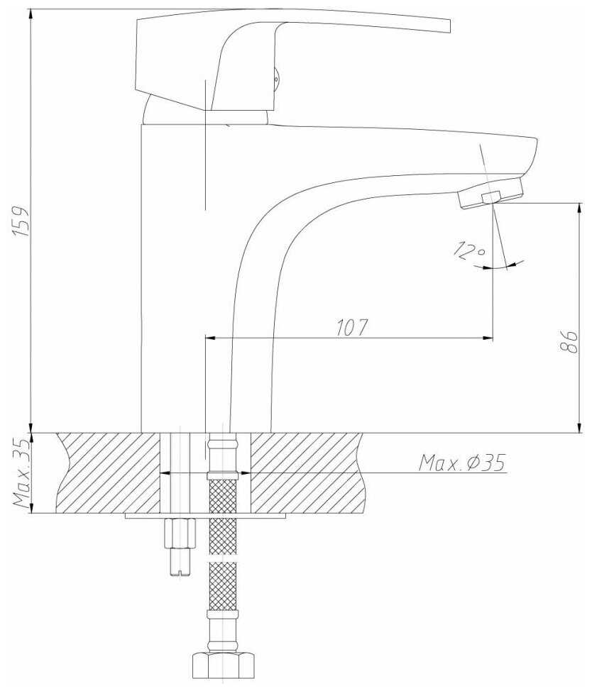 Смеситель для раковины (умывальника) DecoRoom DR67011, рычажный фотография 2