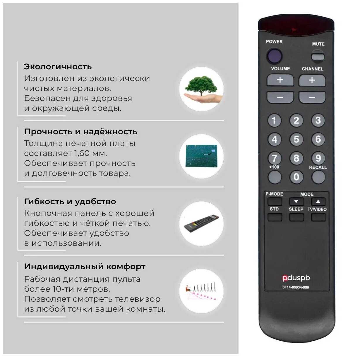 Пульт PDUSPB 3F14-00034-781/982/780/981/980 для Samsung фотография 1