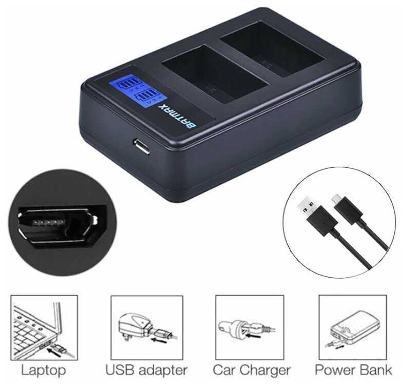 Комплект зарядного устройства и аккумуляторов для Sony Alpha Run Energy NP-FW50 фотография 2