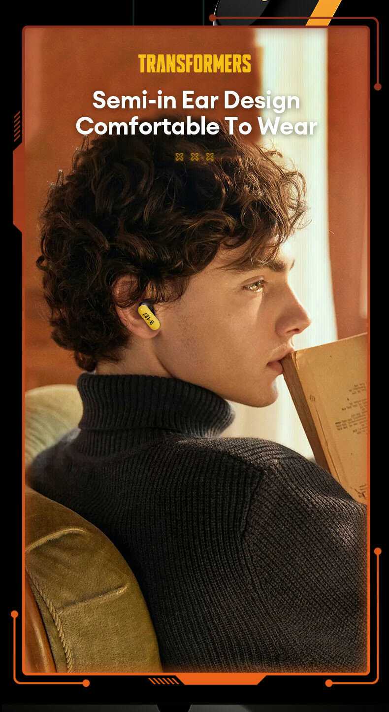 Беспроводные наушники Monster TF-T11 Bumblebee TWS Bluetooth 5.4 (TF-T11) фотография 5