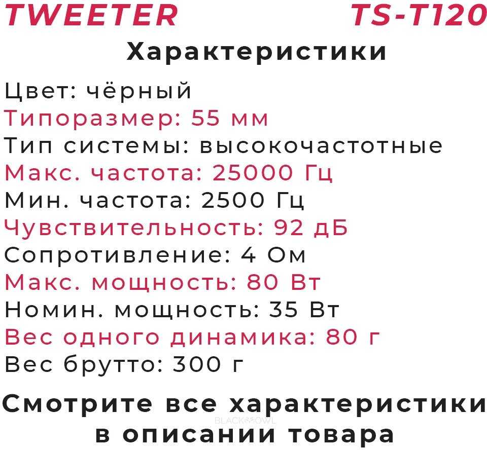 Твитеры автомобильные со встроенным фильтром Твитеры (Комплект из 2 штук) фотография 5