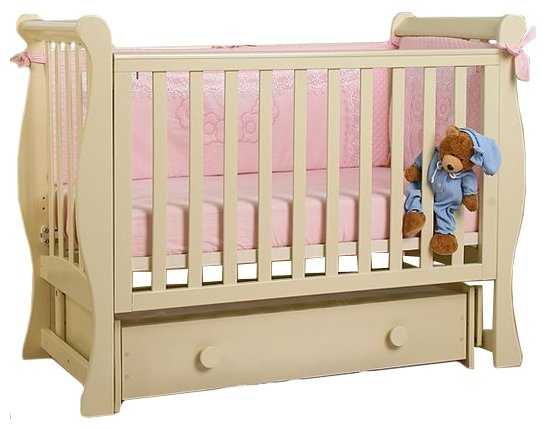 Кроватка ЛЕЛЬ (Кубаньлесстрой) Лаванда АБ 21.2, классическая, поперечный маятник фотография 1