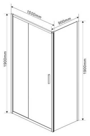 Душевой уголок Vincea Garda VSR-1G9015CL 150х90х190 профиль хром, стекло прозрачное фотография 4