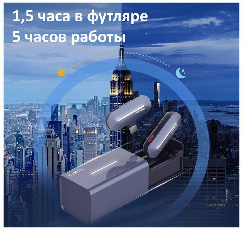 Беспроводной микрофон Synco P1T, 2.4 ГГц, приемник + передатчик, цифровой, USB-C фотография 3