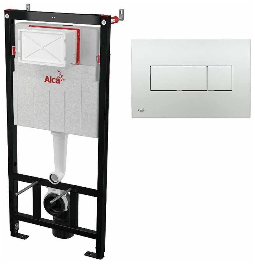 Инсталляция Alcaplast AM101/1120 (3в1) + M371 прямоугольная хром/глянец