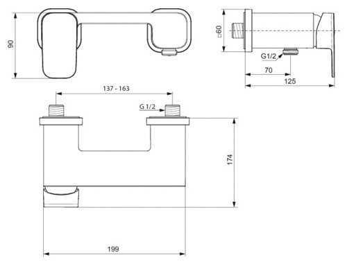 Смеситель для душа Ideal STANDARD Tonic II A6337AA, рычажный фотография 1