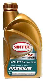 Синтетическое моторное масло SINTEC Premium SAE 5W-40 ACEA A3/B4