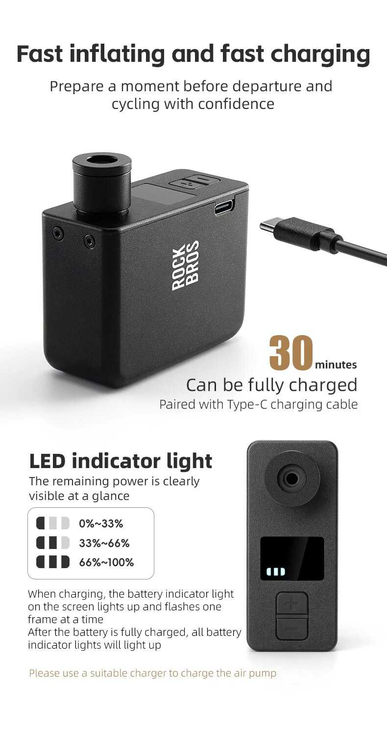 Насос велосипедный ROCKBROS компактный портативный фотография 19