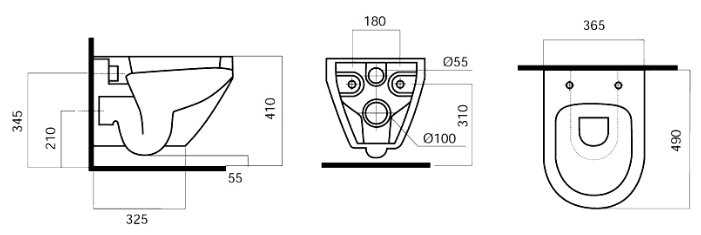 Чаша унитаза подвесная AM.PM Spirit C701738SC с горизонтальным выпуском фотография 1