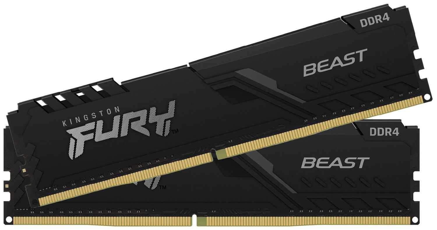 Оперативная память Kingston FURY Beast 64 ГБ (32 ГБ x 2 шт.) DDR4 3200 МГц DIMM CL16 KF432C16BBK2/64