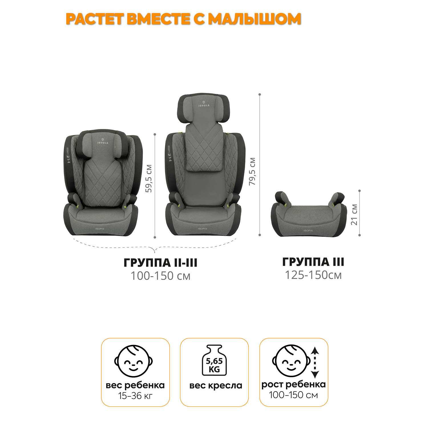 Автокресло бустер Jovola Atour I-Size Isofix фотография 20