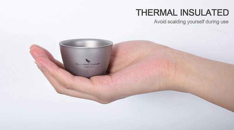 Титановая чайная чашка Boundless Voyage для кемпинга (40 мл) фотография 10