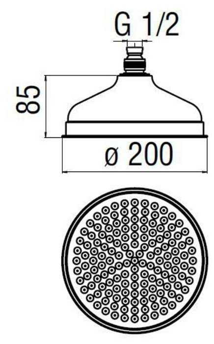 Верхний душ NOBILI AD139/12BR, бронза фотография 1