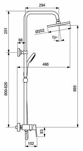 Душевая стойка VIDIMA Balance BA271AA, хром фотография 1
