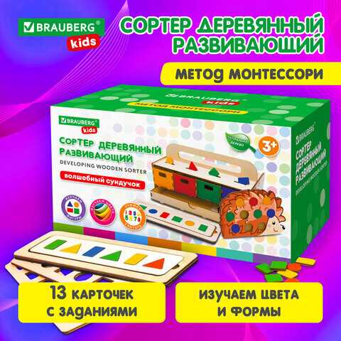 Сортер деревянный развивающий BRAUBERG KIDS Волшебный сундучок (665265)