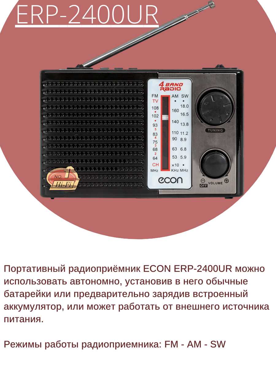 Радиоприемник Econ ERP-2400 фотография 8