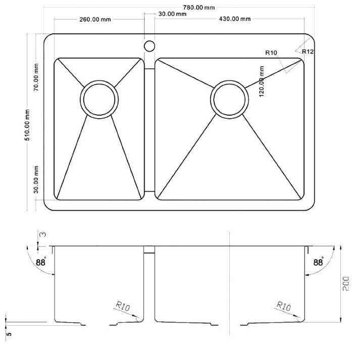 Кухонная Мойка Zorg R 78-2-51-R фотография 1