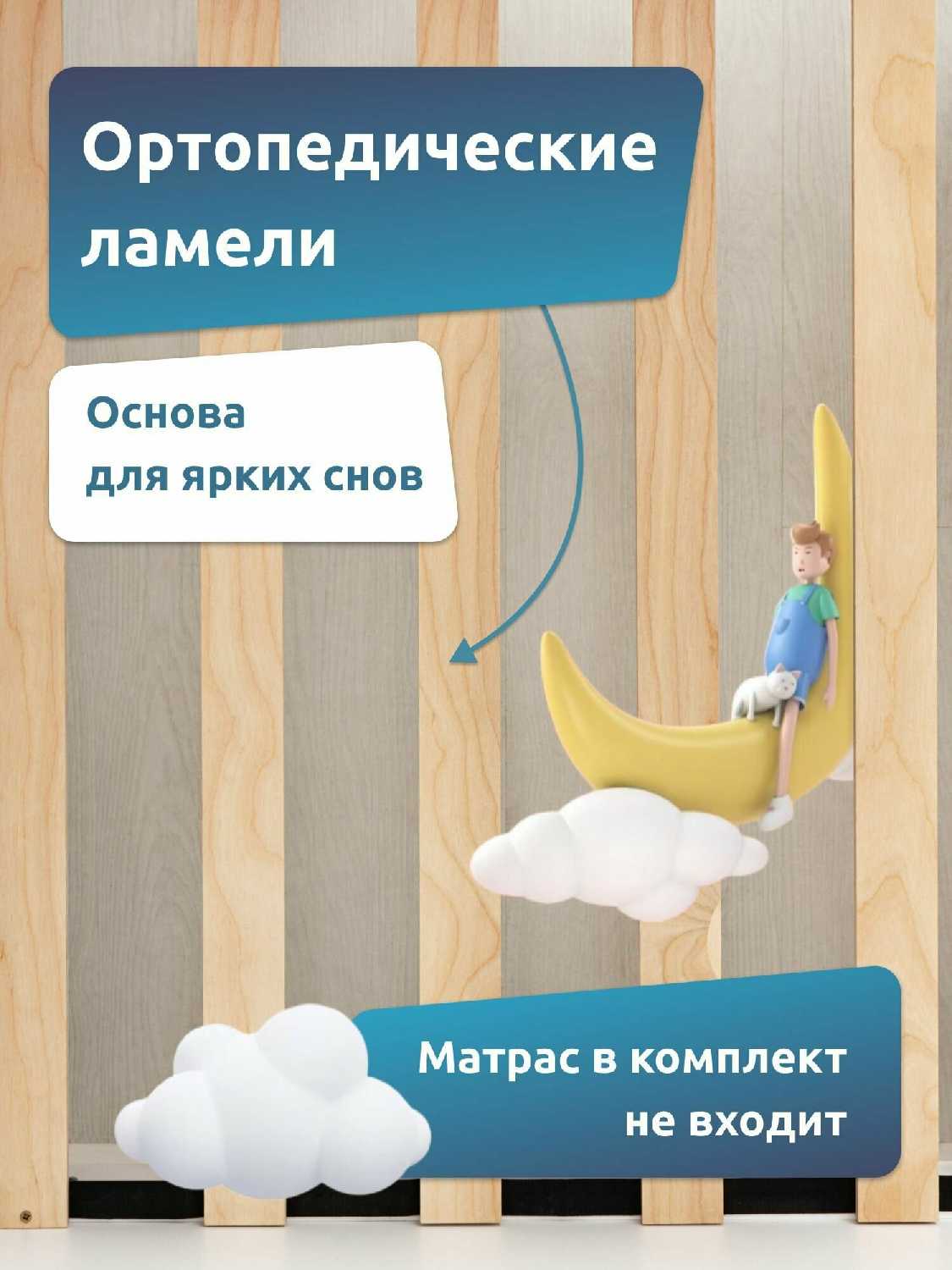 Кровать детская MEGA TOYS Кровать детская деревянная с бортиком (MEGA TOYS) фотография 7