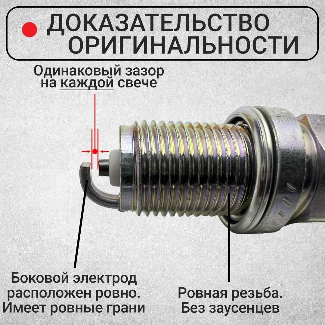 Комплект свечей зажигания NGK BKR6-E11 (4 шт) фотография 2