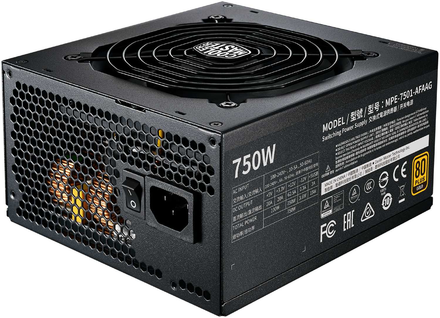 Блок питания Cooler Master MWE Gold 750 V2 Full Modular 750W (MPE-7501-AFAAG) фотография 1
