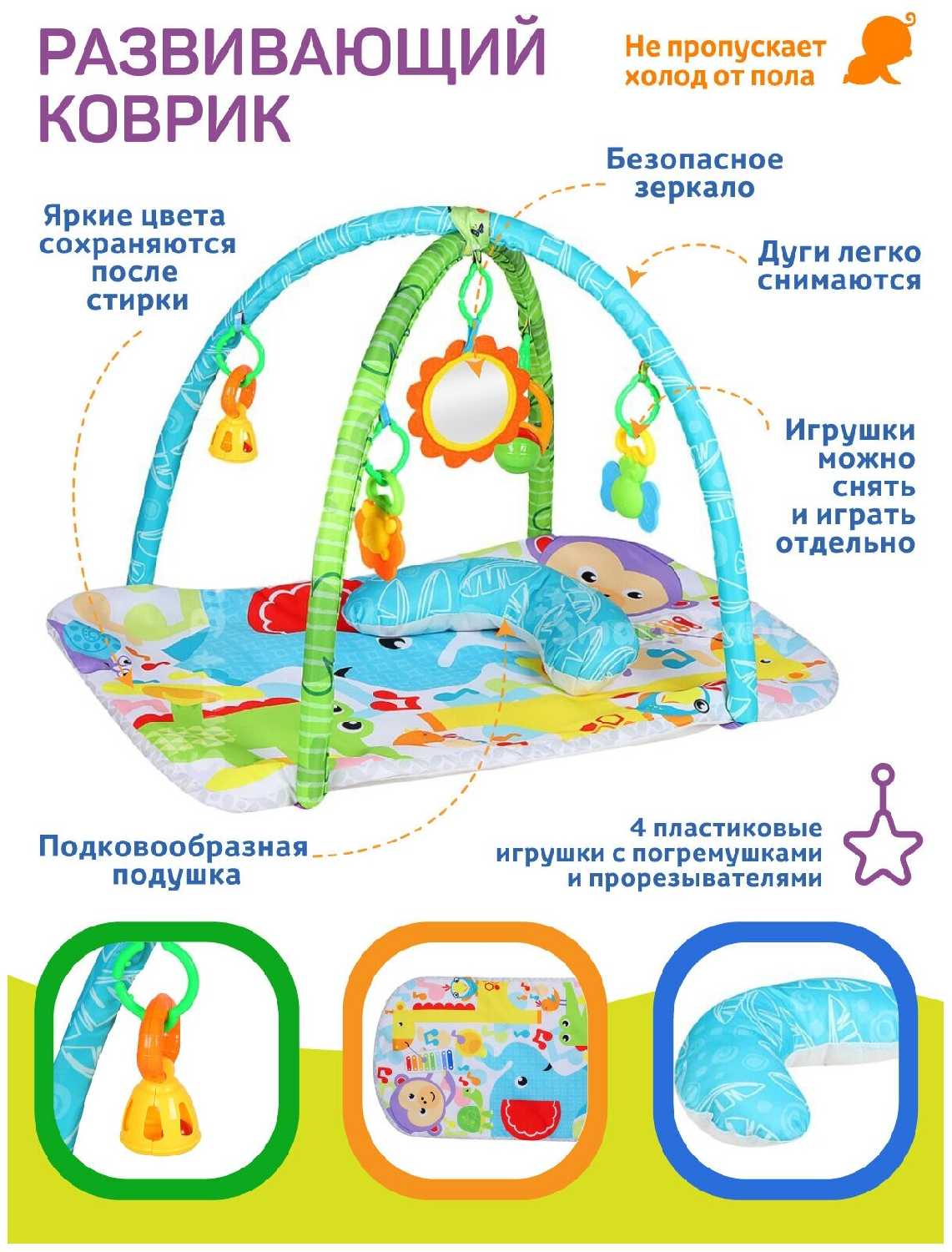Детский развивающий коврик 