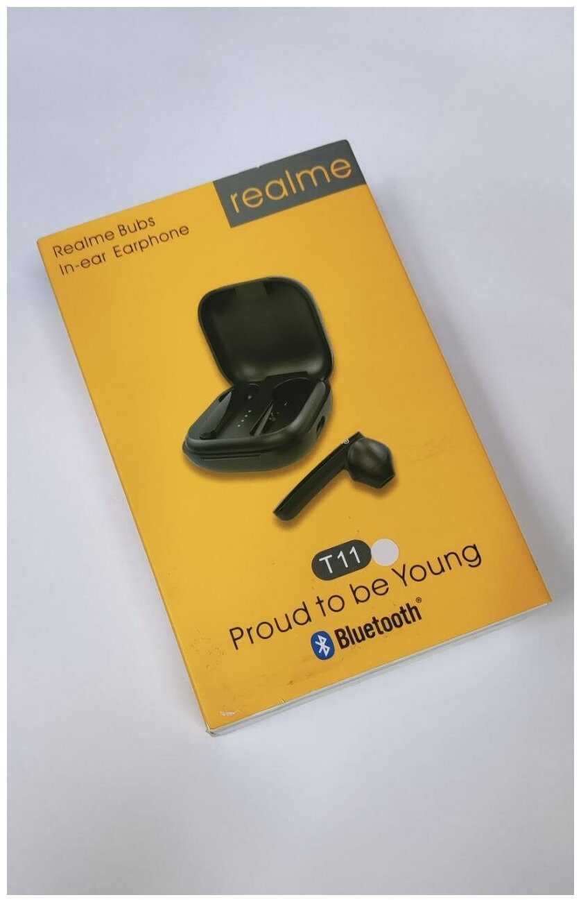 Беспроводные наушники Realme Buds T11 формы Airpods фотография 3