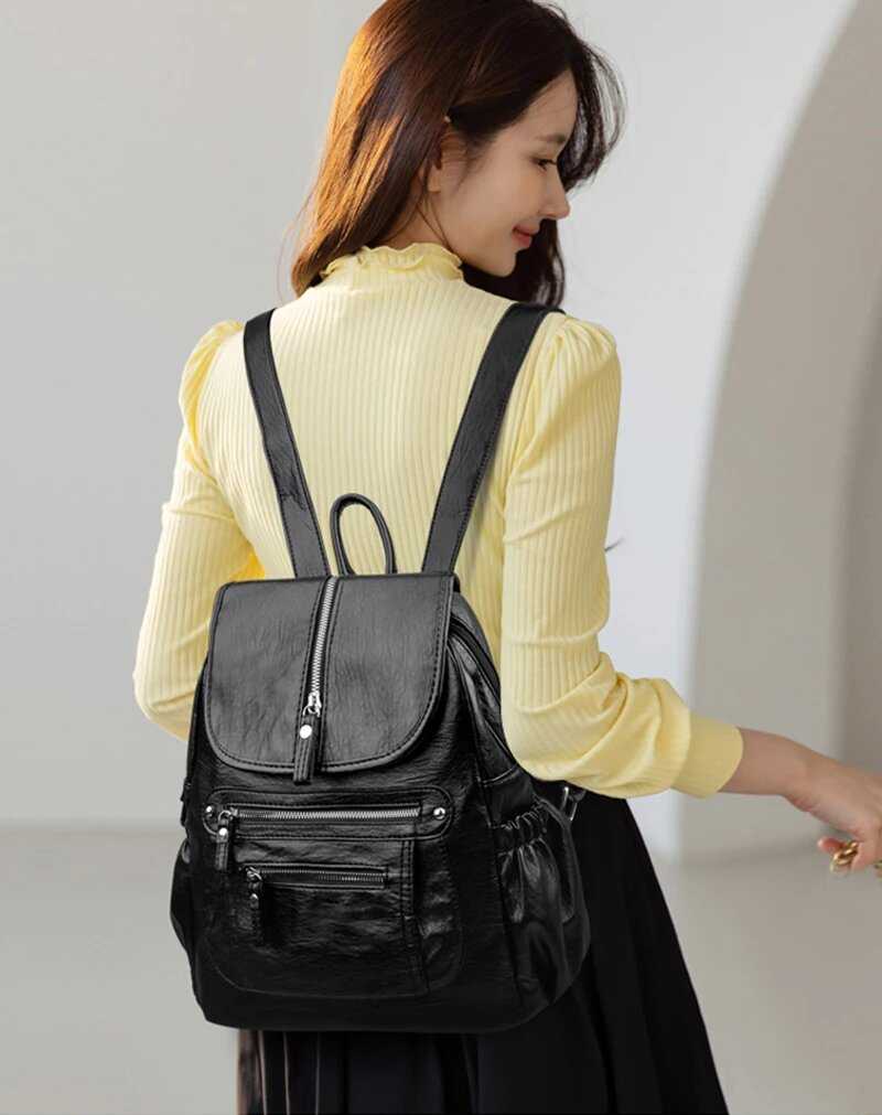 Роскошный женский кожаный рюкзак LANYIBAIGE фотография 20