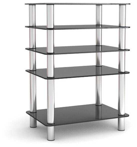 Стойки под аппаратуру Металлдизайн (Metaldesign) MD 108-5 дымчатое стекло-чёрный