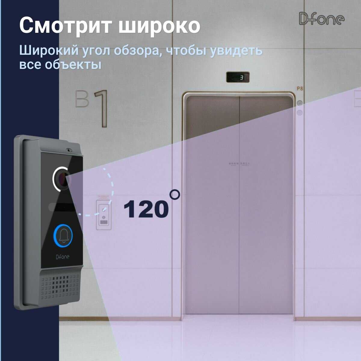 Комплект видеодомофона D-fone Smart 7 Kit (состав: монитор Smart 7 + панель Bell 20 Графит) фотография 25