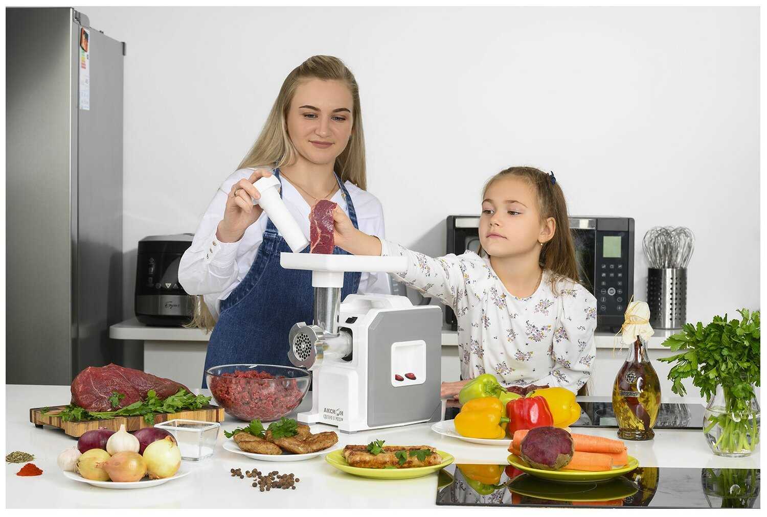 Мясорубка аксион М43.03 Белый/Серый фотография 6