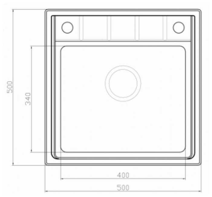 Врезная кухонная мойка Seaman ECO Roma SMR-5050A.B, 50х50см, нержавеющая сталь фотография 1