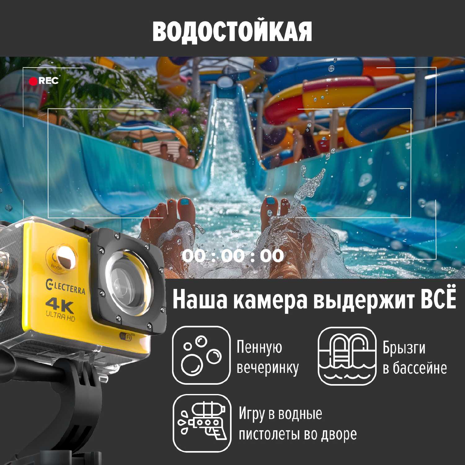 Экшен камера Electerra 4К UHD фотография 7