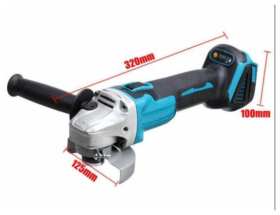 Аккумуляторная УШМ Drillpro 125 мм без АКБ, адаптирован к 18V батареи Makita фотография 1