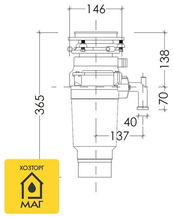 Бытовой измельчитель WASTE FIGHTER F-52 Premium Compact фотография 24