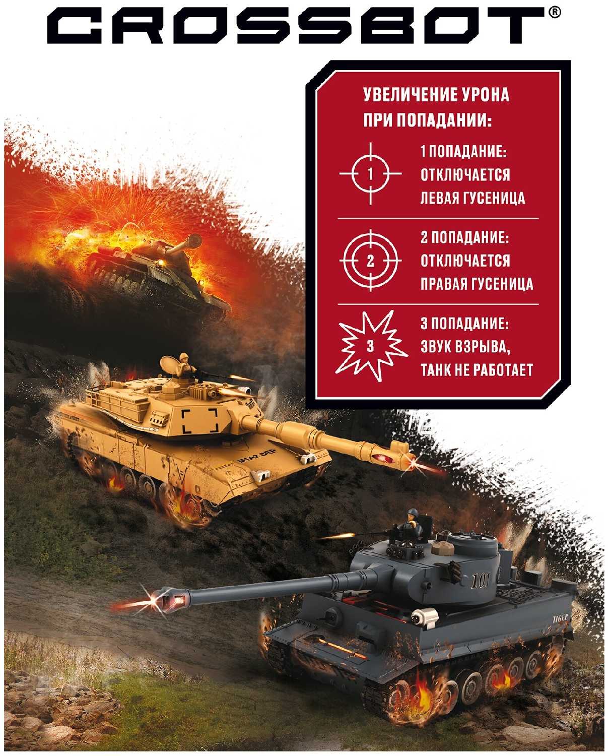 Танк Crossbot King Tiger 870628, 1:24, 35 см фотография 4
