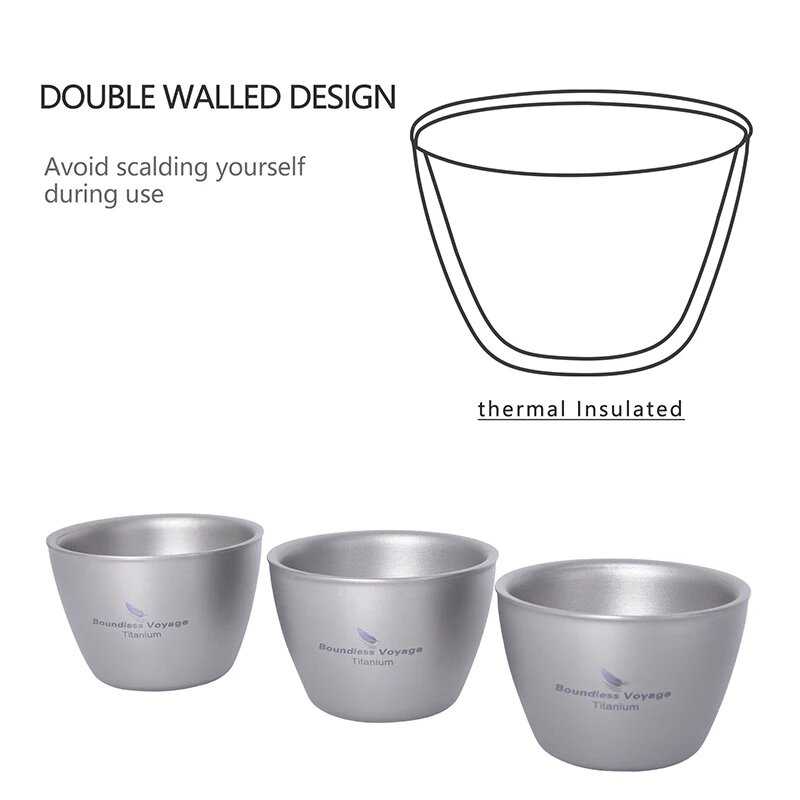 Титановая чайная чашка Boundless Voyage для кемпинга (40 мл) фотография 13